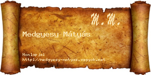 Medgyesy Mátyás névjegykártya